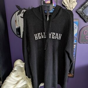 Torrid: Lovesick Black 'Hell Yeah' Hoodie Sweater
